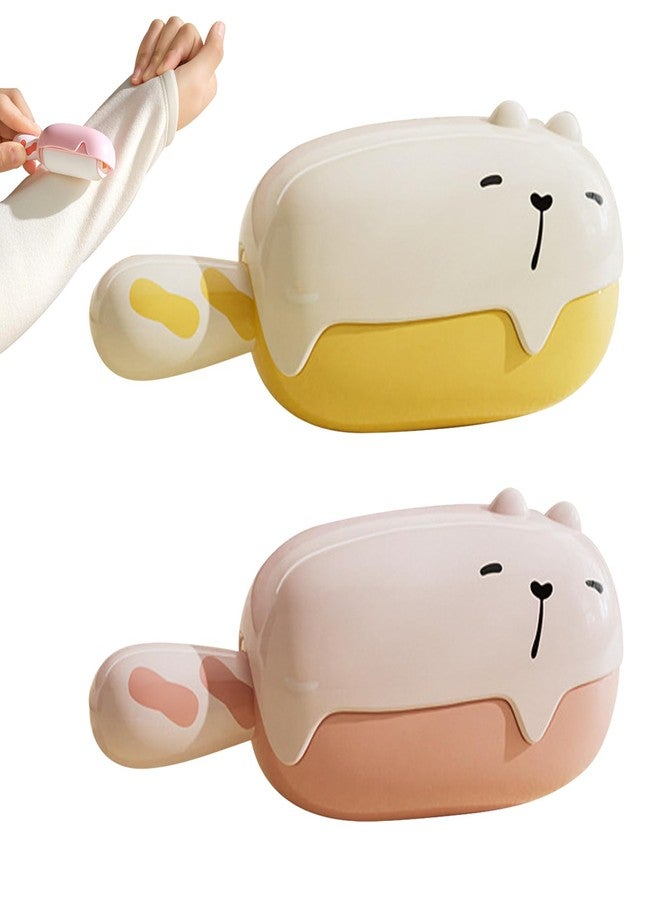 SAMIQU Portable Washable Lint Roller- Reusable Lint Roller,Travel Size,Cute Bear Shape Ball Remover,Extra Sticky for Pet Hair,Fuzz, Dust & Clothes(Set of 2) - Image 1