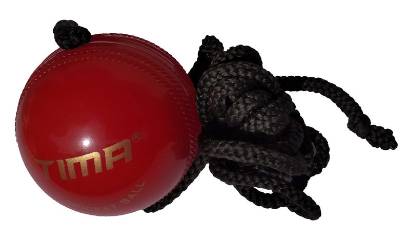 TIMA Synthetic Ball with a Cord Cricket Hanging & Knocking Ball for Indoor & Outdoor Training, Practice, Batting Red, Cord Length 10 Feet 72MM with 150GR Weight - Image 4