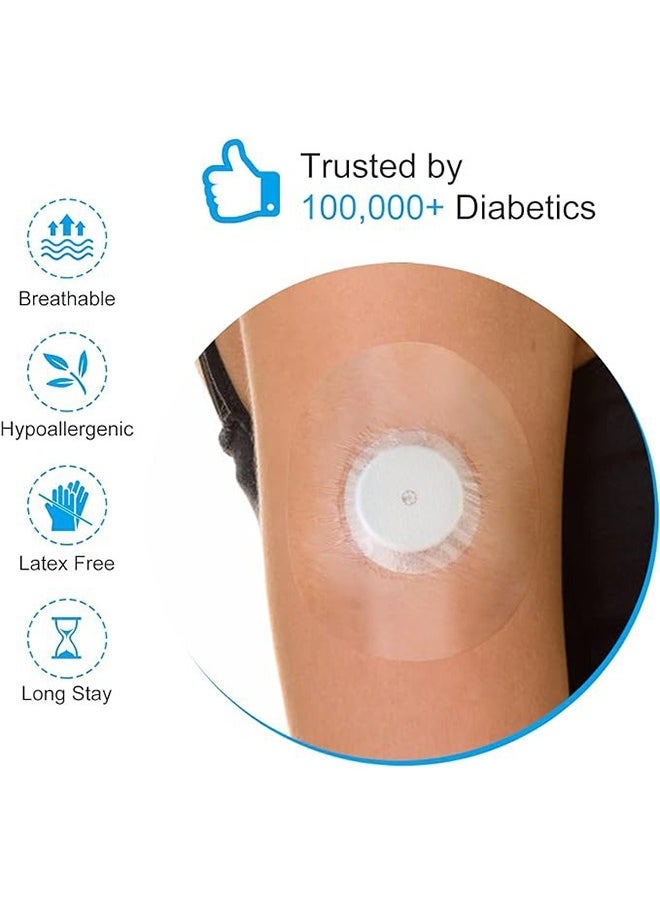 Generic 20 Pieces Waterproof Sensor Covers for Freestyle Libre1/2/3 Sweatproof CGM Sensors Adhesive Clear Film Patches, Sensors Adhesive Patches, Sport Sensor Covers, Blue  - Image 2