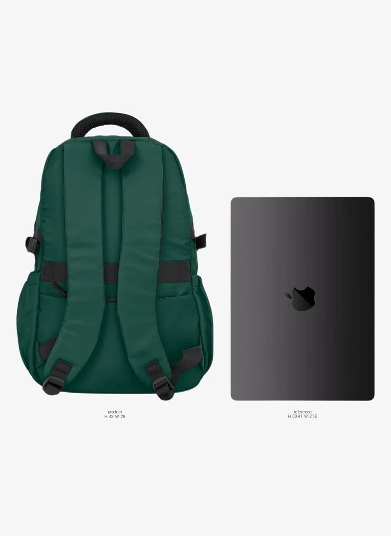 Parajohn Parajohn School Bag 19 Inch for Boys & Girls, Lightweight Backpack with Laptop Compartment, Spacious Storage & Side Bottle Pocket, Green