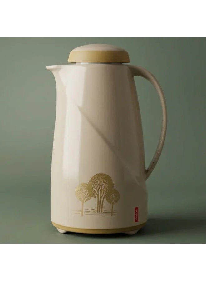 helios thermos, 1 liter, glass inner container, plastic outer shell - beige - Image 1