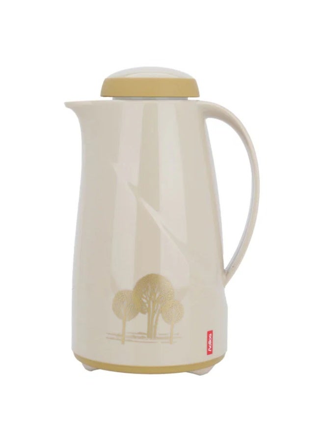 helios thermos, 1 liter, glass inner container, plastic outer shell - beige - Image 2