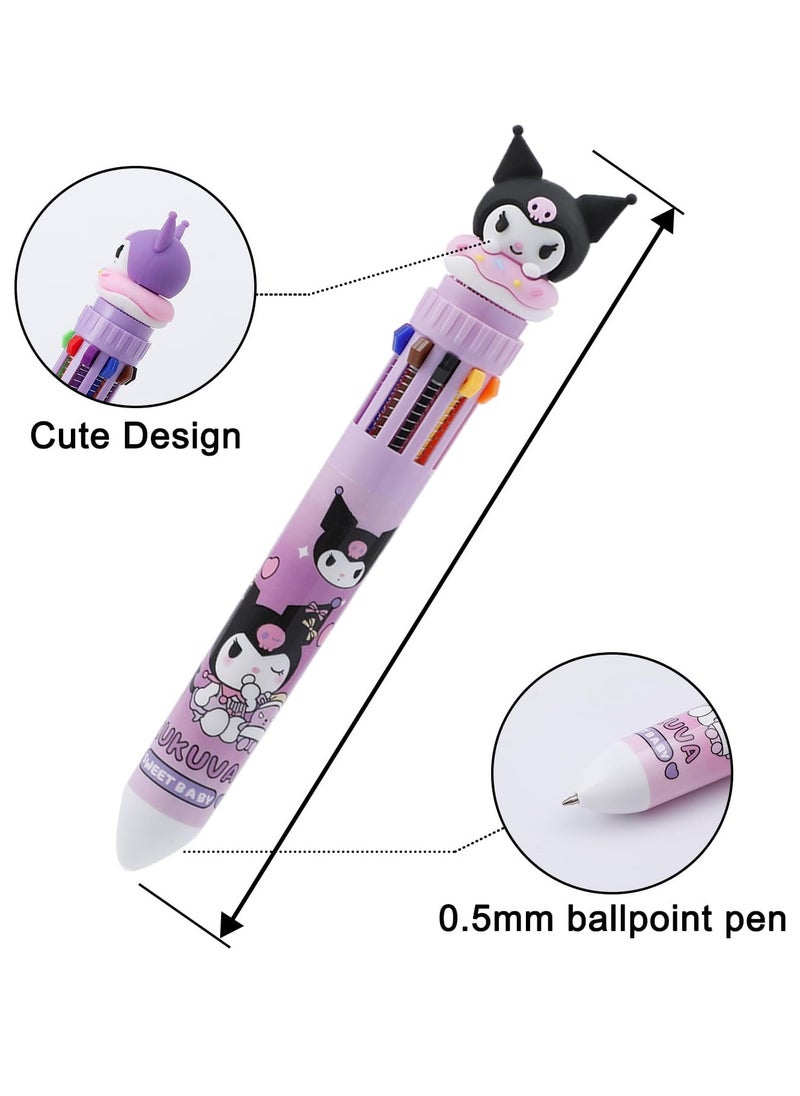 HaHaHai 6PCS Cartoon 10-in-1 Multicolor Ballpoint Pen, For Office School Supplies Cute Stationery Students Children Gift (Pen-10 in 1)  - Image 2