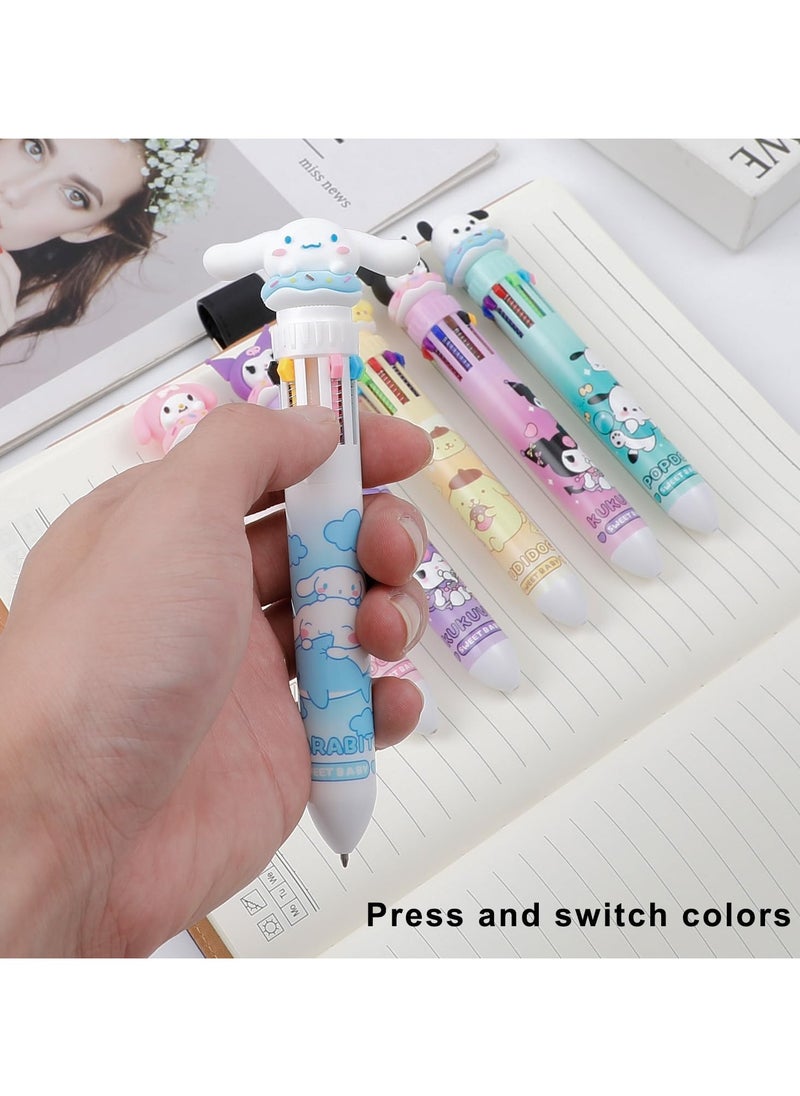 HaHaHai 6PCS Cartoon 10-in-1 Multicolor Ballpoint Pen, For Office School Supplies Cute Stationery Students Children Gift (Pen-10 in 1)  - Image 5