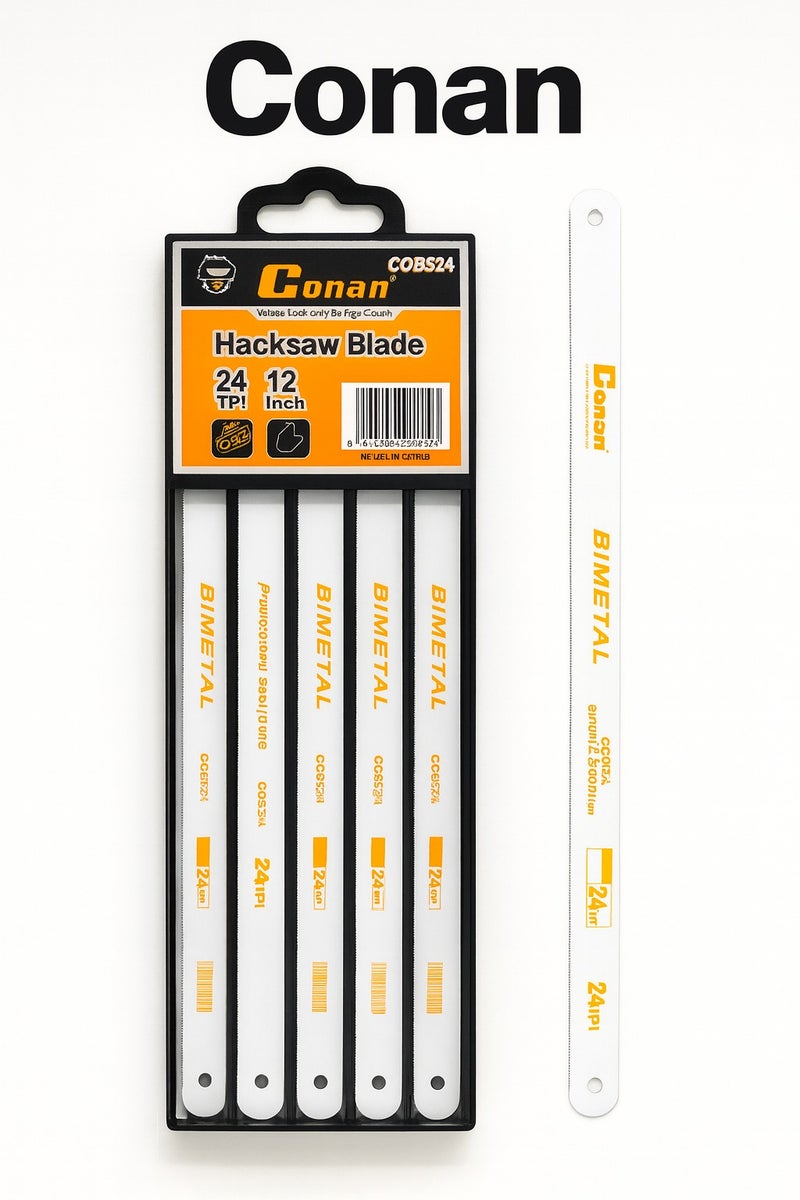 Conan 100 Pieces Conan 12" (305mm) Hacksaw Blade 24 TPI – Model COBS24, Bi-Metal Heavy-Duty Blades for Precision and Hard Metal Cutting - Image 2