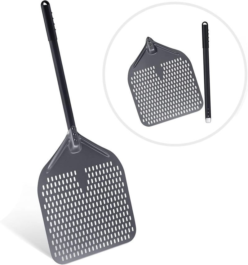 Perforated Pizza Pan: Black Aluminum Pizza Baking Pan - Commercial Restaurant Pizza Pan for Home Kitchen - Image 2