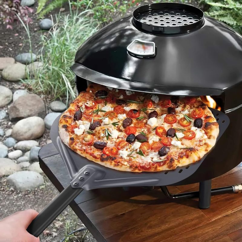 Perforated Pizza Pan: Black Aluminum Pizza Baking Pan - Commercial Restaurant Pizza Pan for Home Kitchen - Image 4