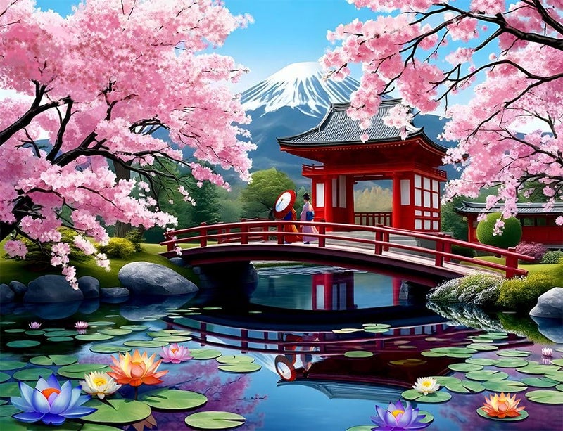 Springbok Haru in Japan 1000 Piece Jigsaw Puzzle for Adults Cherry Blossom Garden Unique Cut Pieces Made in USA - Image 3