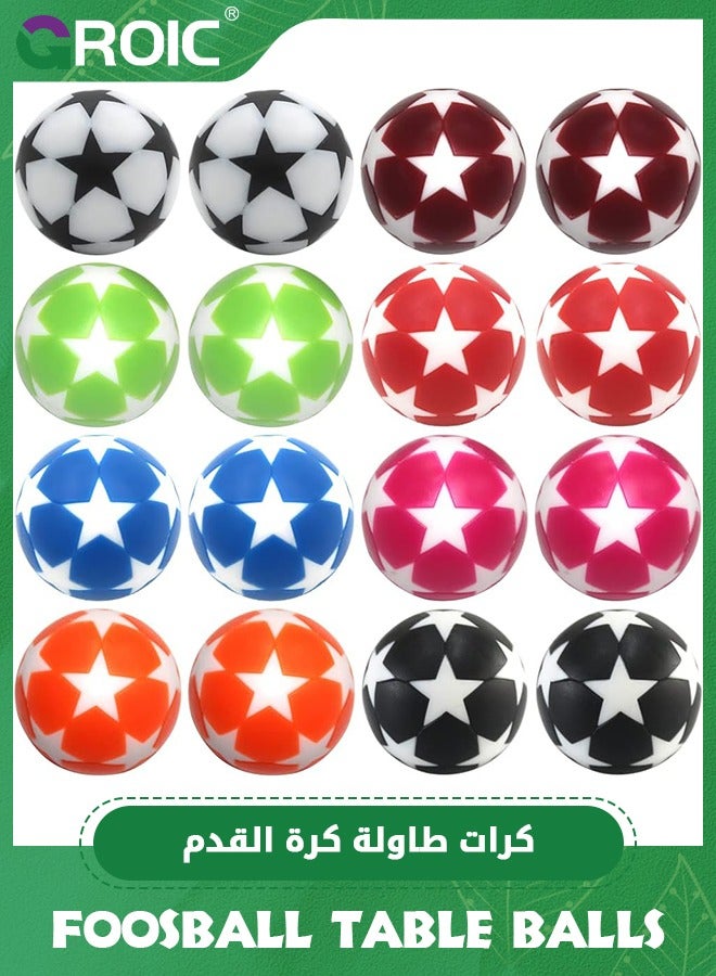 GROIC مجموعة من 16 كرة طاولة كرة قدم، كرات طاولة كرة قدم مقاس 32 مم، كرات طاولة كرة قدم بديلة، 16 قطعة، كرات طاولة كرة قدم متعددة الألوان، ملحقات كرات طاولة كرة قدم صغيرة رسمية مقاس 32 مم - Image 2