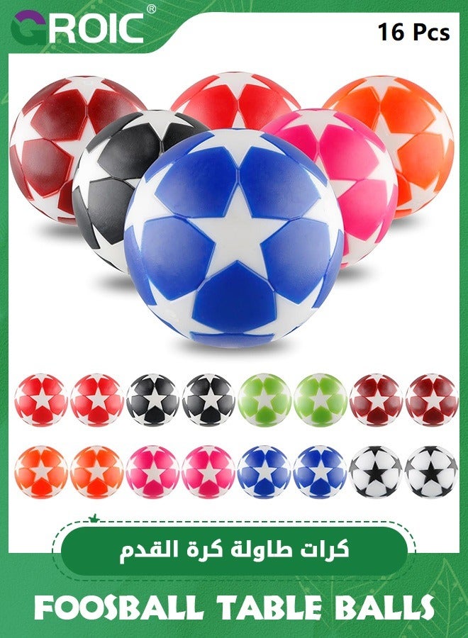 GROIC مجموعة من 16 كرة طاولة كرة قدم، كرات طاولة كرة قدم مقاس 32 مم، كرات طاولة كرة قدم بديلة، 16 قطعة، كرات طاولة كرة قدم متعددة الألوان، ملحقات كرات طاولة كرة قدم صغيرة رسمية مقاس 32 مم - Image 1
