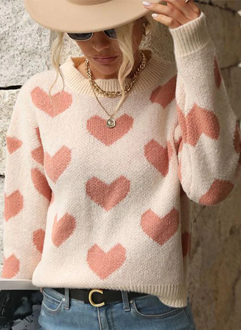 YUNIQEE Cream  Printed Pullover Sweater