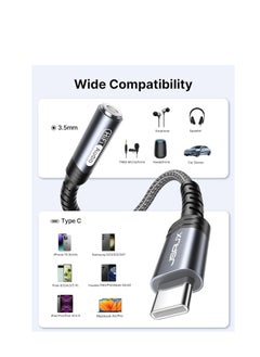 JSAUX JSAUX USB Type C to 3.5mm Female Headphone Jack Adapter, USB C to Aux Audio Dongle Cable Cord Compatible with iPhone 15 Pro Max/15 Pro/15, Samsung Galaxy S24/S23/S22/S21 Ultra, iPad Pro, Pixel 8 Grey  - Image 2