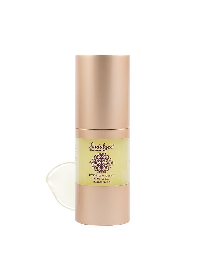 Indulgeo ESSENTIALS Organic Eyes On Duty - Eye Gel For Hydrates & Brighten Under Eyes, Reduces Puffiness, Dark Circles, Removal Of Wrinkles & Fine Lines For Women & Men - 15Ml  - Image 1