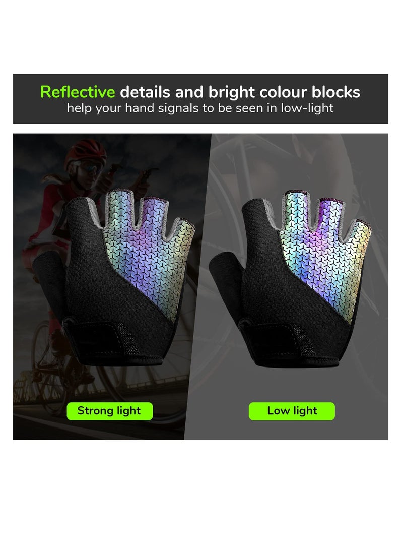 SOLARAE Cycling Gloves,  Half Finger Cycle Gloves, Mountain Road Bike Gloves for Men Women Anti-slip Shock Absorbing Pad Bike Gloves Road Racing No-Slip Breathable Cycle Mitts for Men Women - Image 4