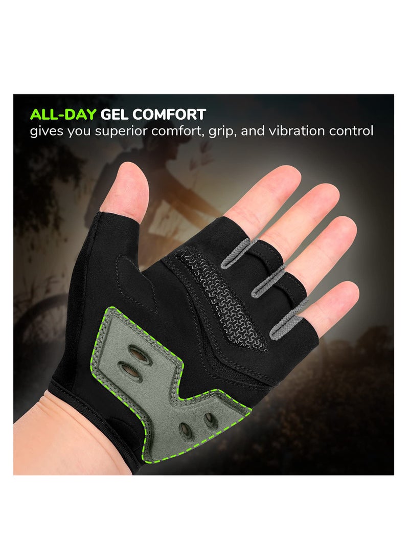 SOLARAE Cycling Gloves,  Half Finger Cycle Gloves, Mountain Road Bike Gloves for Men Women Anti-slip Shock Absorbing Pad Bike Gloves Road Racing No-Slip Breathable Cycle Mitts for Men Women - Image 2