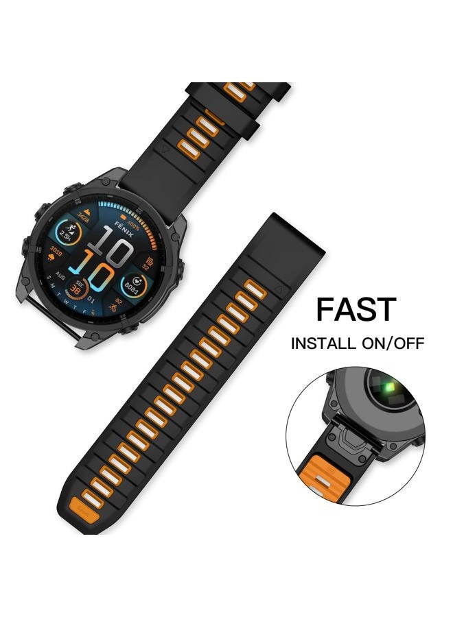 OVERSTEP Strap for Garmin Fenix 8 AMOLED 47 mm/Fenix 8 Solar 47 mm, Soft Silicone Replacement Strap for Garmin Epix Pro 47 mm/Fenix 7/Fenix 6/Fenix 5/Approach S60/S62, 22MM, Silicone - Image 3
