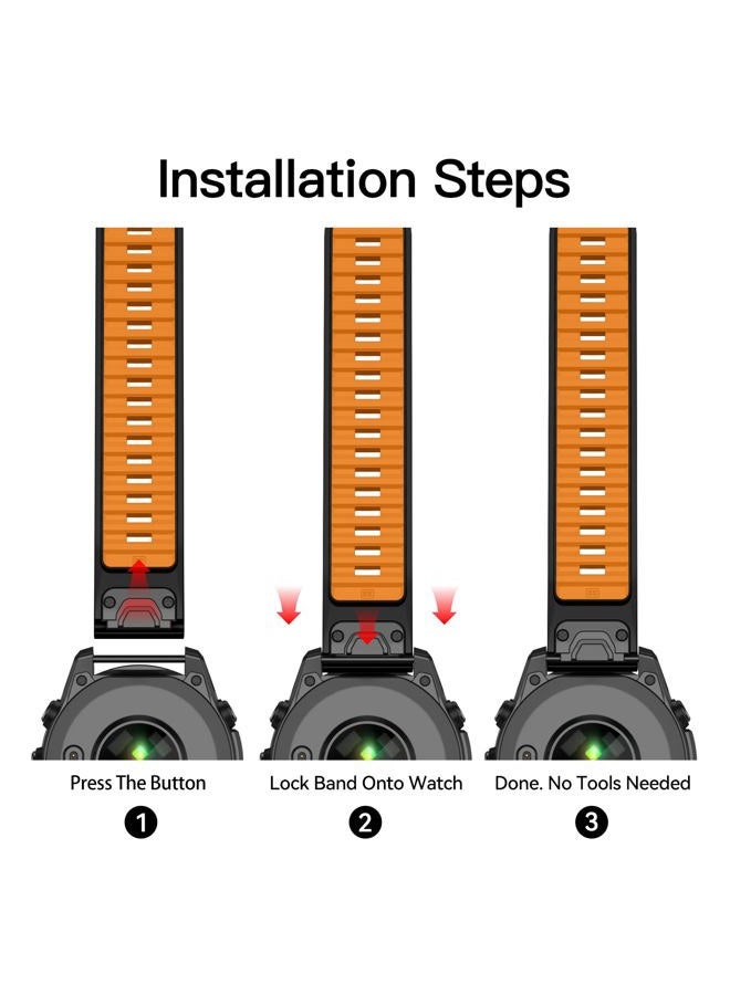 OVERSTEP Strap for Garmin Fenix 8 AMOLED 47 mm/Fenix 8 Solar 47 mm, Soft Silicone Replacement Strap for Garmin Epix Pro 47 mm/Fenix 7/Fenix 6/Fenix 5/Approach S60/S62, 22MM, Silicone - Image 5