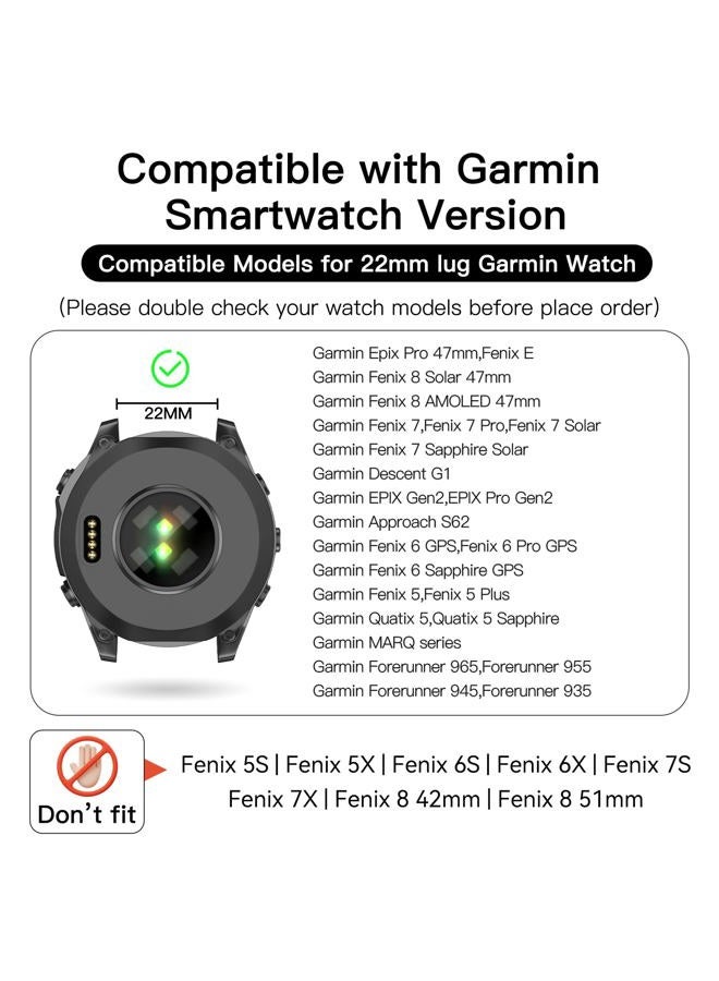 OVERSTEP Strap for Garmin Fenix 8 AMOLED 47 mm/Fenix 8 Solar 47 mm, Soft Silicone Replacement Strap for Garmin Epix Pro 47 mm/Fenix 7/Fenix 6/Fenix 5/Approach S60/S62, 22MM, Silicone - Image 2