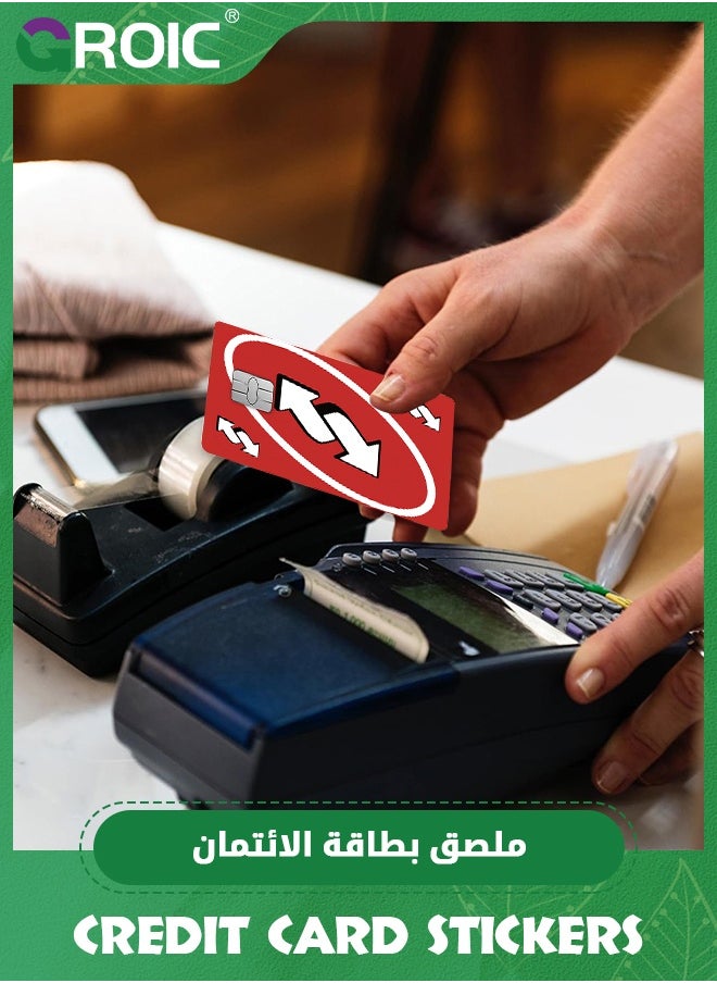 UNO Reverse Red Card Skin for Credit, Debit Card Stickers, Transportation Card, Uno Reversal, ATM Available, Removable, Waterproof, Slim, No Bubble, Digital-Printed for Small Chip Cards