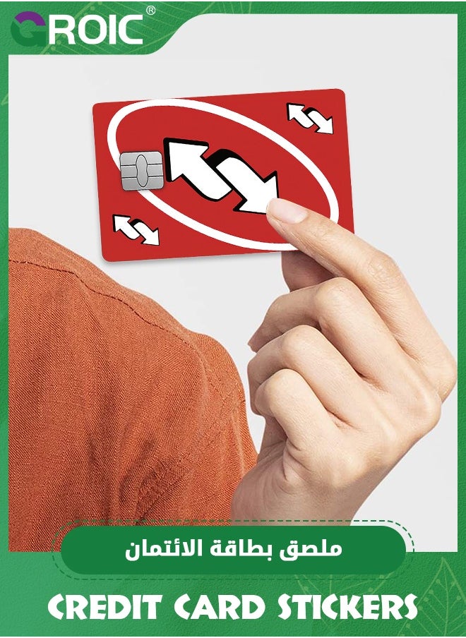 UNO Reverse Red Card Skin for Credit, Debit Card Stickers, Transportation Card, Uno Reversal, ATM Available, Removable, Waterproof, Slim, No Bubble, Digital-Printed for Small Chip Cards