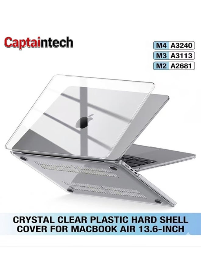 Captaintech Case for MacBook Air 13.6-Inch, Crystal Clear Hard Shell Cover, Fits 2025-2022 (Models :A3240, A3113, A2681) - Image 1