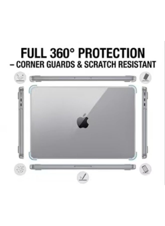 Captaintech Case for MacBook Air 13.6-Inch, Crystal Clear Hard Shell Cover, Fits 2025-2022 (Models :A3240, A3113, A2681) - Image 3