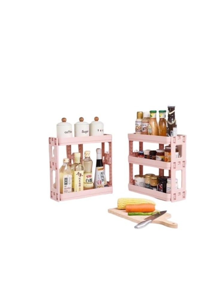 OM Multi-Tier Turbo Organizer - For Bathroom or Kitchen (Pink, 4 Tiers) - Image 2