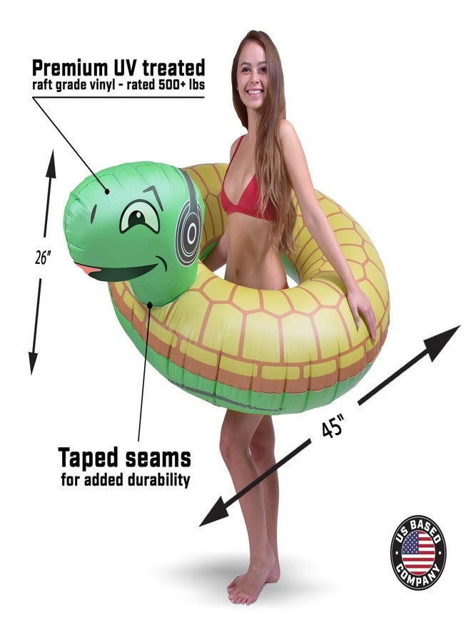 GoFloats Rockin Turtle Party Tube Inflatable Raft - Fun Pool Float for Adults and Kids - Image 3