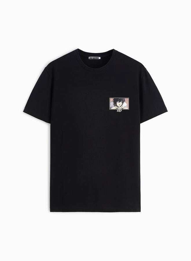 Death Note Black Tshirt Death Note Anime Black Tee Japanese Comic Style Manga Tee Cute Eru L Lawliet-Kira