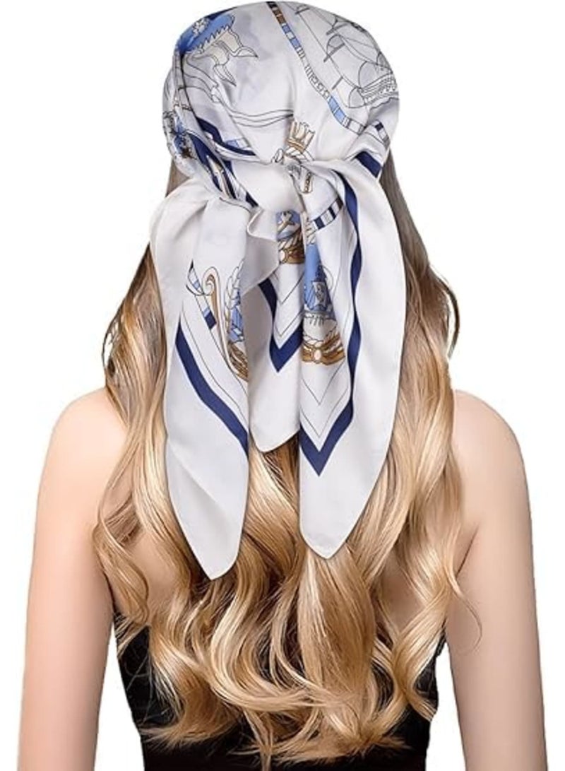 Barakah Silk Head Scarf for Women, Lightweight 100% Mulberry Silk Satin Square Scarf for Hair and Neck, Soft Fashion Bandana for Sleeping or Daily Wear, Purse and Handbag Accessory, 26.8 x 26.8 Inches - Image 1