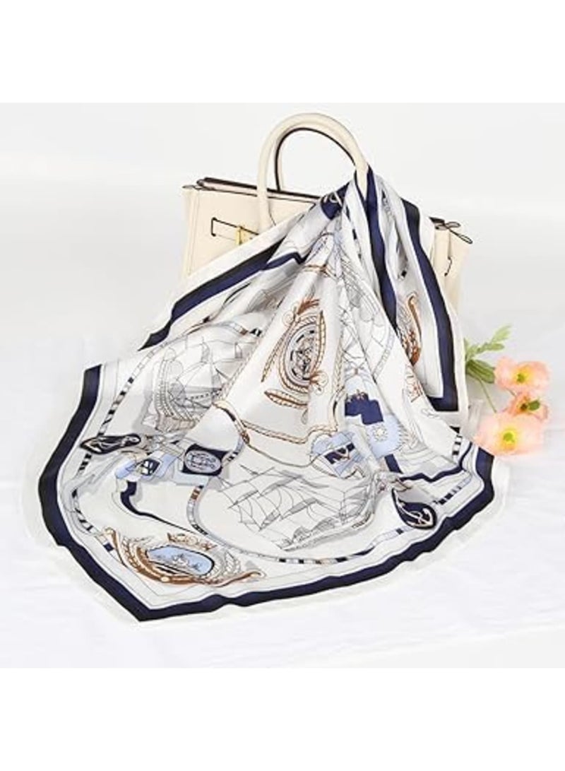 Barakah Silk Head Scarf for Women, Lightweight 100% Mulberry Silk Satin Square Scarf for Hair and Neck, Soft Fashion Bandana for Sleeping or Daily Wear, Purse and Handbag Accessory, 26.8 x 26.8 Inches - Image 5