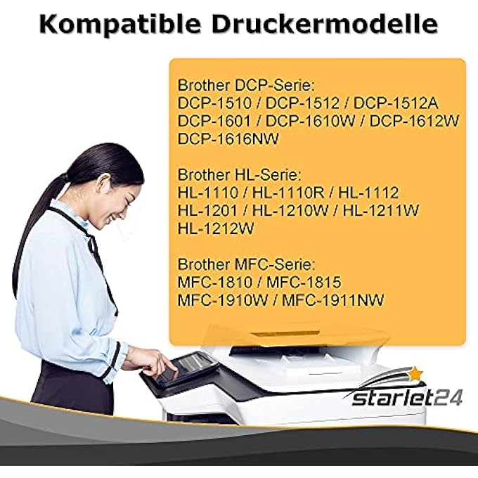 TONER CARTRIDGE COMPATIBLE WITH TN-1050 TN1050 FOR BROTHER DCP-1510 DCP-1610W DCP-1612W DCP-1512 FOR MFC-1910W MFC-1810 HL-1110 HL-1212W HL-1210W HL-1112 - Image 3