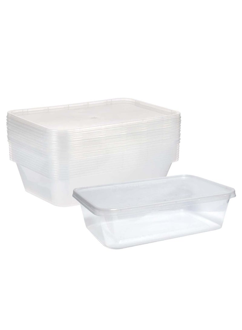 650ml Disposable Microwave Containers with Airtight Lids - BPA-Free, Leakproof, Stackable (Pack of 15)  - Image 1