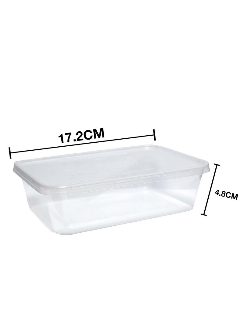 650ml Disposable Microwave Containers with Airtight Lids - BPA-Free, Leakproof, Stackable (Pack of 15)  - Image 2