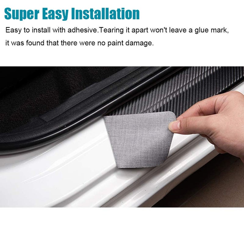 LEXLEY for Honda 2005-2023 2024 2025 2026 4-Door Civic Carbon Fiber Style Leather Door Sill Protector Anti-Dirty Scuff Plate Cover Guard Sills Protector Trim,Welcome Pedal Protect 4PCS -RED - Image 3