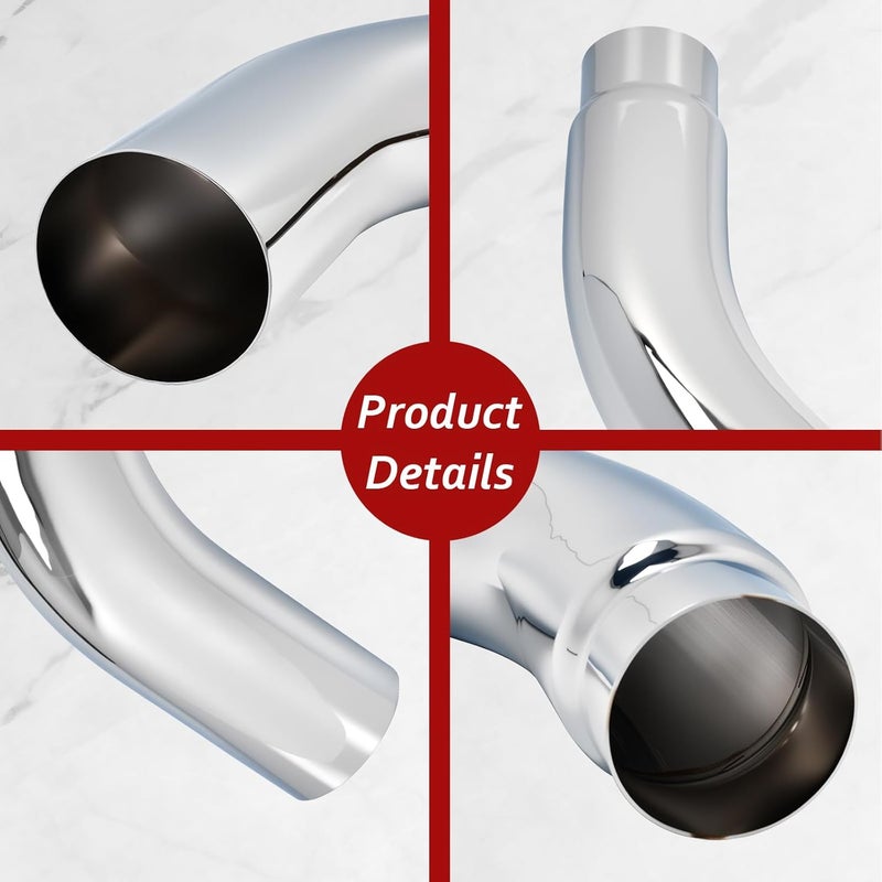 BIGREAT 5 Inch Chrome Plated Diesel Exhaust Elbow Tip - 5'' Inlet, 6'' Outlet, 23'' Length - Image 3