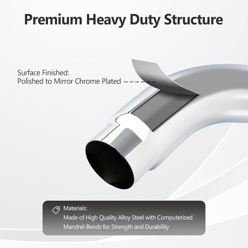 BIGREAT 5 Inch Chrome Plated Diesel Exhaust Elbow Tip - 5'' Inlet, 6'' Outlet, 23'' Length - Image 5