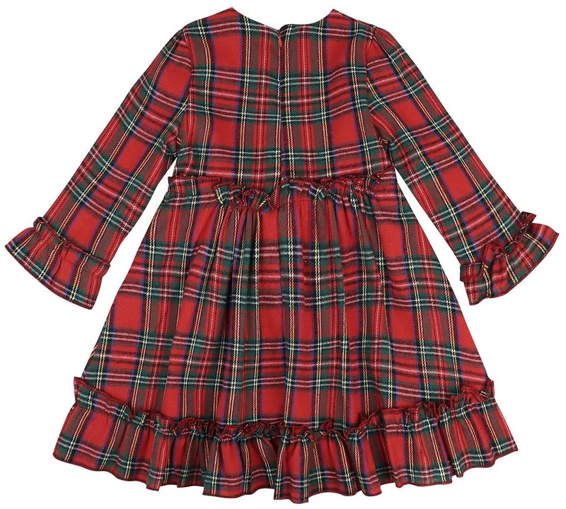 AGQT Toddler Girl Plaid Dress Long Sleeve Ruffle Check Dress Red Plaid Size 2-3 Years - Image 5