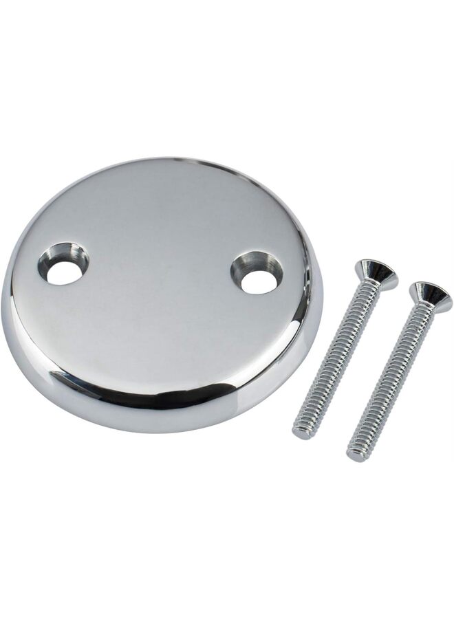 Tip-Toe Tub Trim Set with Two-Hole Overflow Faceplate, Replacement Bath Drain Trim Kit with 2-Hole Overflow Faceplate and Universal Fine/Coarse Thread (Black/Electroplate) (Color : Ele - Image 2