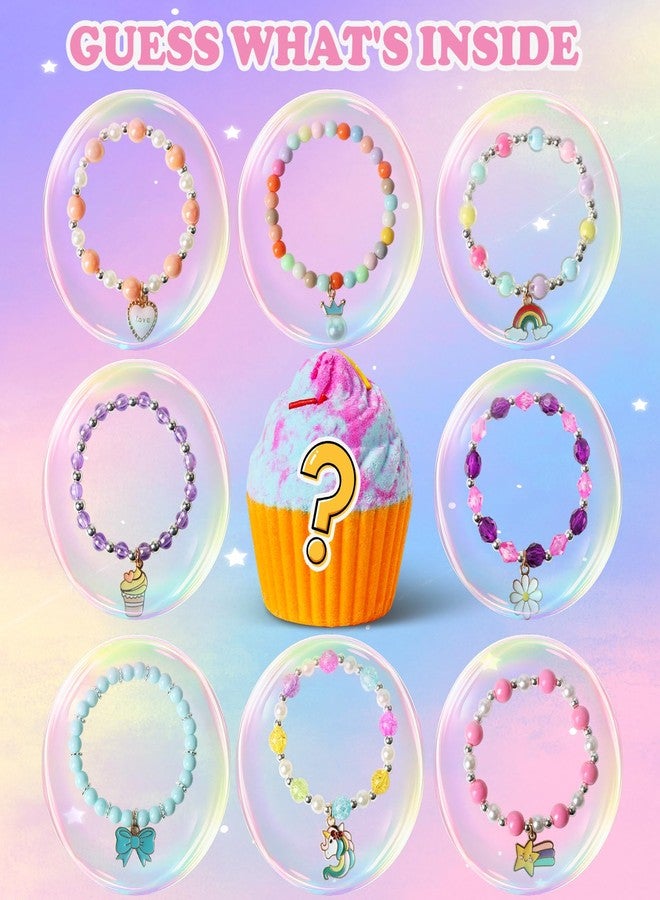 Santrela Bath Bombs for Kids with Surprise Jewelry Toys Inside, 8 Cupcake Bath Bombs Gifts Set, Girls, Teens, Kids Birthday Christmas Gift, Handmade Fizzy Bubble Spa Bath Ball for Girls Daughter Granddaughter - Image 2