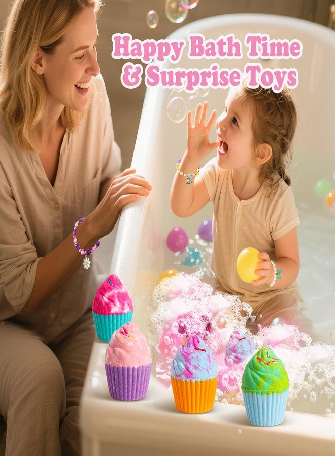 Santrela Bath Bombs for Kids with Surprise Jewelry Toys Inside, 8 Cupcake Bath Bombs Gifts Set, Girls, Teens, Kids Birthday Christmas Gift, Handmade Fizzy Bubble Spa Bath Ball for Girls Daughter Granddaughter - Image 5