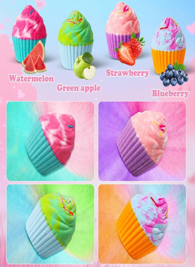 Santrela Bath Bombs for Kids with Surprise Jewelry Toys Inside, 8 Cupcake Bath Bombs Gifts Set, Girls, Teens, Kids Birthday Christmas Gift, Handmade Fizzy Bubble Spa Bath Ball for Girls Daughter Granddaughter - Image 3