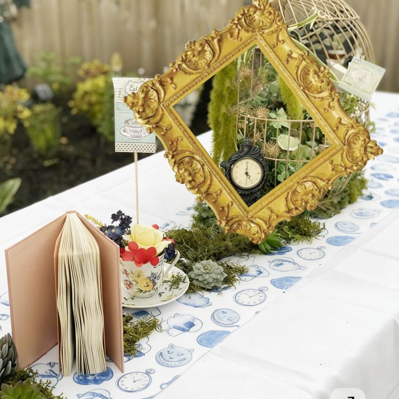 Soulchen 20 Pcs Wonderland Tea Party Decoration Hanging Retro Photo Frame Wonderland Garland Decoration Background for Birthday Baby Shower Party Supplies - Image 5