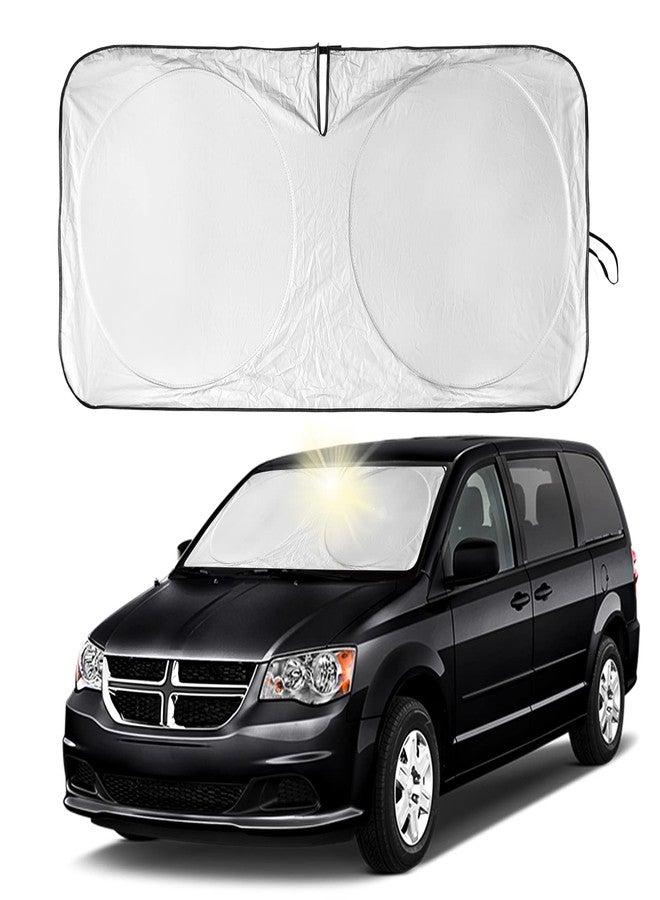 INSAUTO for Dodge Caravan 2006-2024 Front Windshield Sun Shade Sunshade-for Dodge Promaster 2014-2023 Windshield Cover, for Grand Caravan 2022 Reflective Protector Sun Visor Car Accessories(63" X 39.4") - Image 1