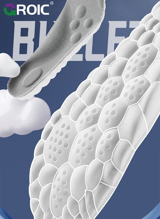 GROIC Breathable Shoe Insoles,Sports Shoe Insole,Providing Excellent Shock Absorption and Cushioning for Feet Relief, Comfortable Insoles for Men and Women for Everyday Use,Plantar Fasciitis Foot Pain Relie  - Image 2