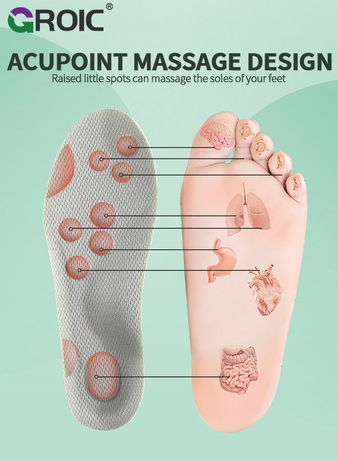 GROIC Breathable Shoe Insoles,Sports Shoe Insole,Providing Excellent Shock Absorption and Cushioning for Feet Relief, Comfortable Insoles for Men and Women for Everyday Use,Plantar Fasciitis Foot Pain Relie  - Image 4
