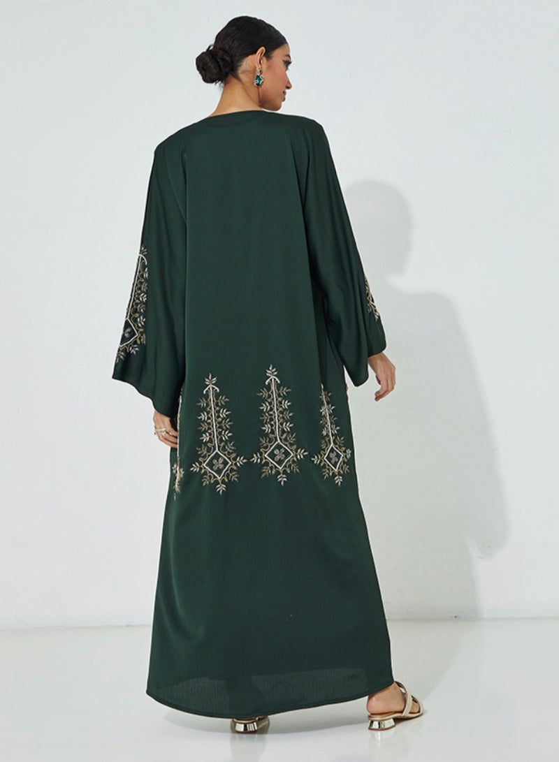 Rosette Abaya Green abaya - Image 3
