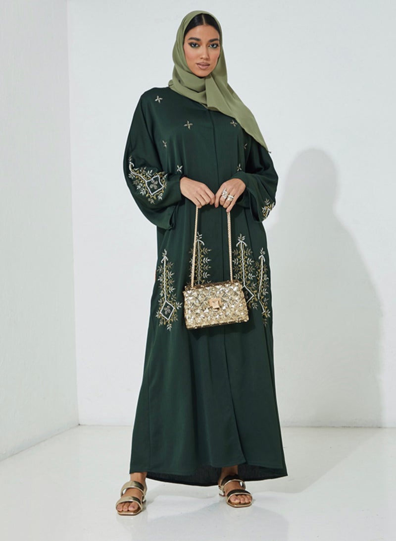 Rosette Abaya Green abaya - Image 1