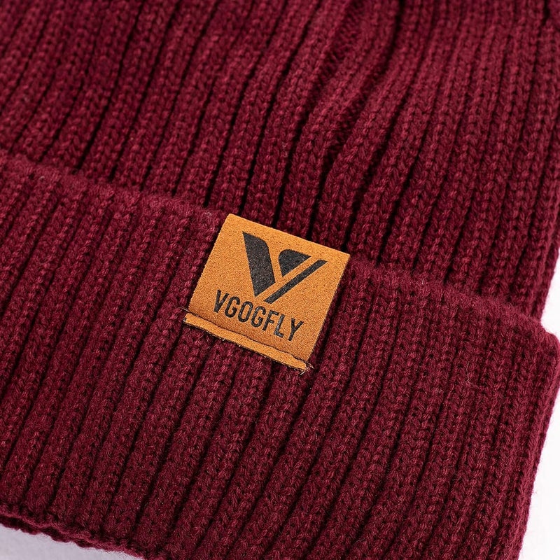 Vgogfly Lined Men Beanie Slouchy Knit Skull Cap Warm Stocking Hats Guys Women Striped Winter Beanie Hat - Image 3