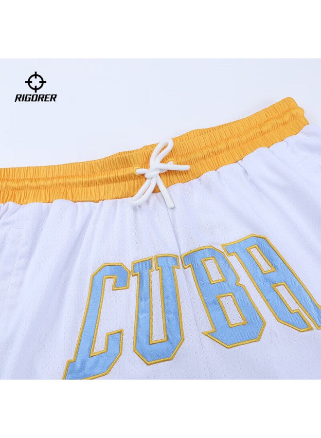 Rigorer Summer Breathable Loose Comfortable Versatile Sports Basketball Shorts Z12121 Pure White M - Image 3
